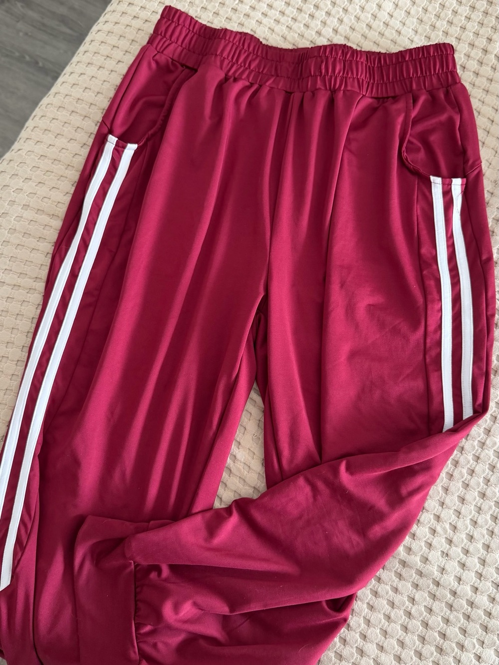 Cropped Track Joggers with White Side Stripes